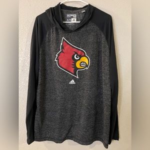 Louisville Cardinals NCAA Xtra Large Adidas Hoodie Shirt Gray New Men